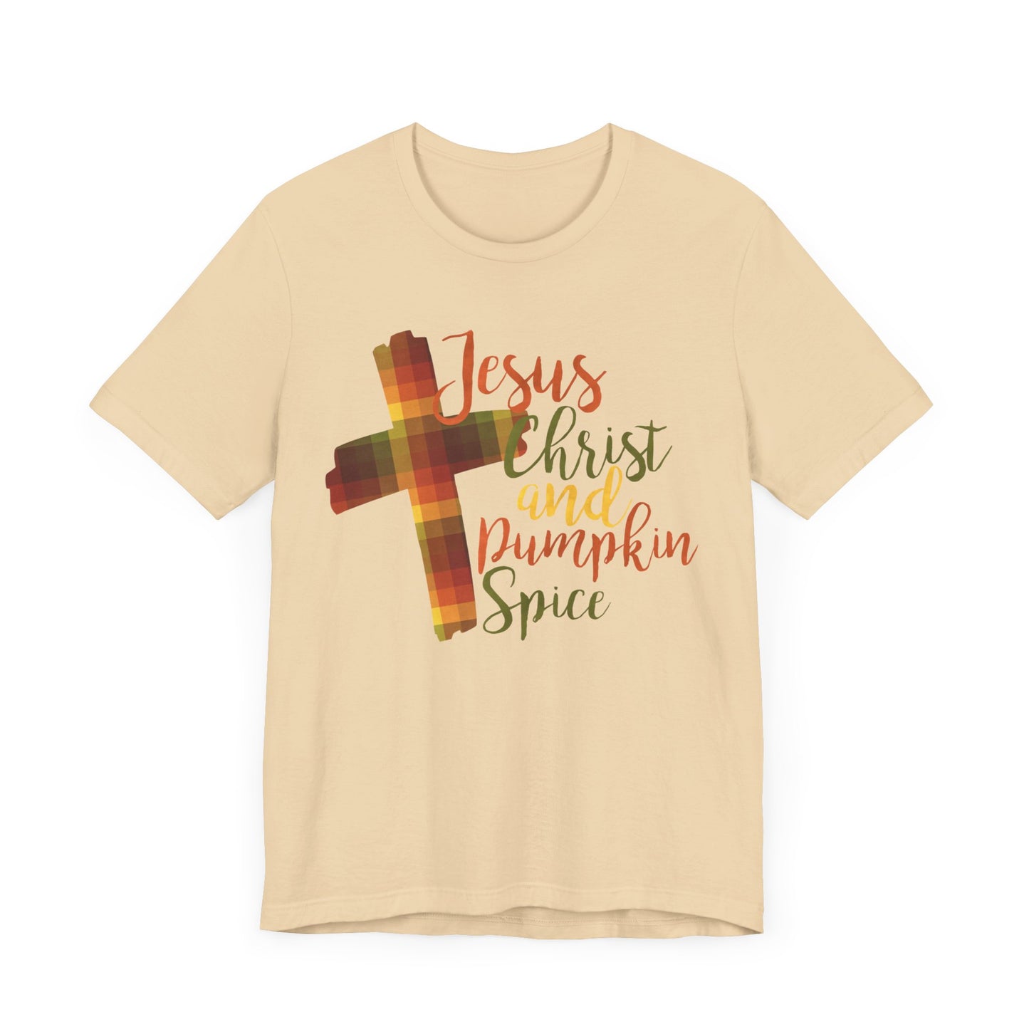 Jesus Christ and Pumpkin Spice T-Shirt | Bella+Canvas 3001 | Christian Tee | Faith-Based Apparel | Unisex Inspirational Shirt | Fall Gift