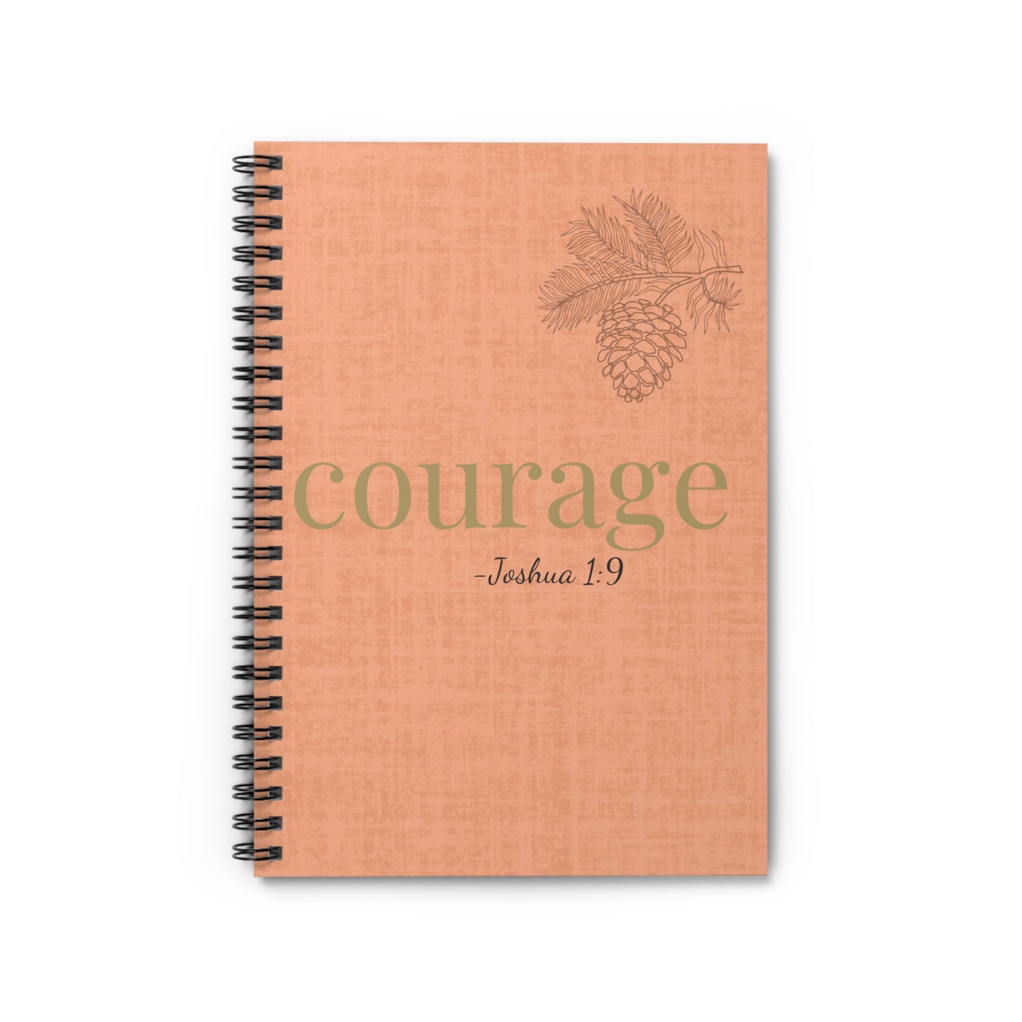 Courage Notebook - Joshua 1:9 Scripture Cover - Inspirational Journal - Christian Notebook - Faith-Based Stationery, Ruled Line