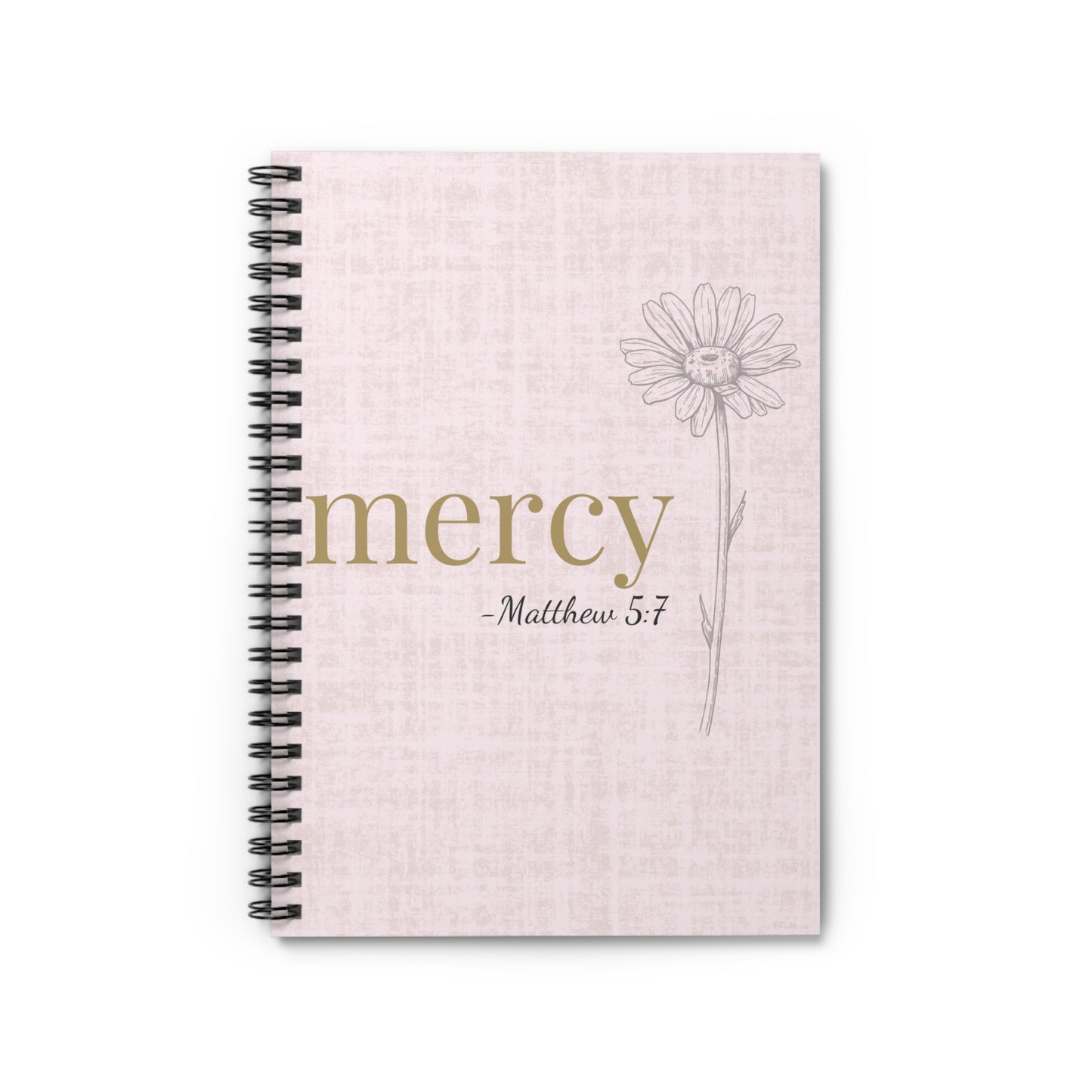 Mercy Spiral Notebook - Matthew 5:7 Scripture Cover - Inspirational Journal - Christian Notebook - Faith-Based Stationery, Ruled Line