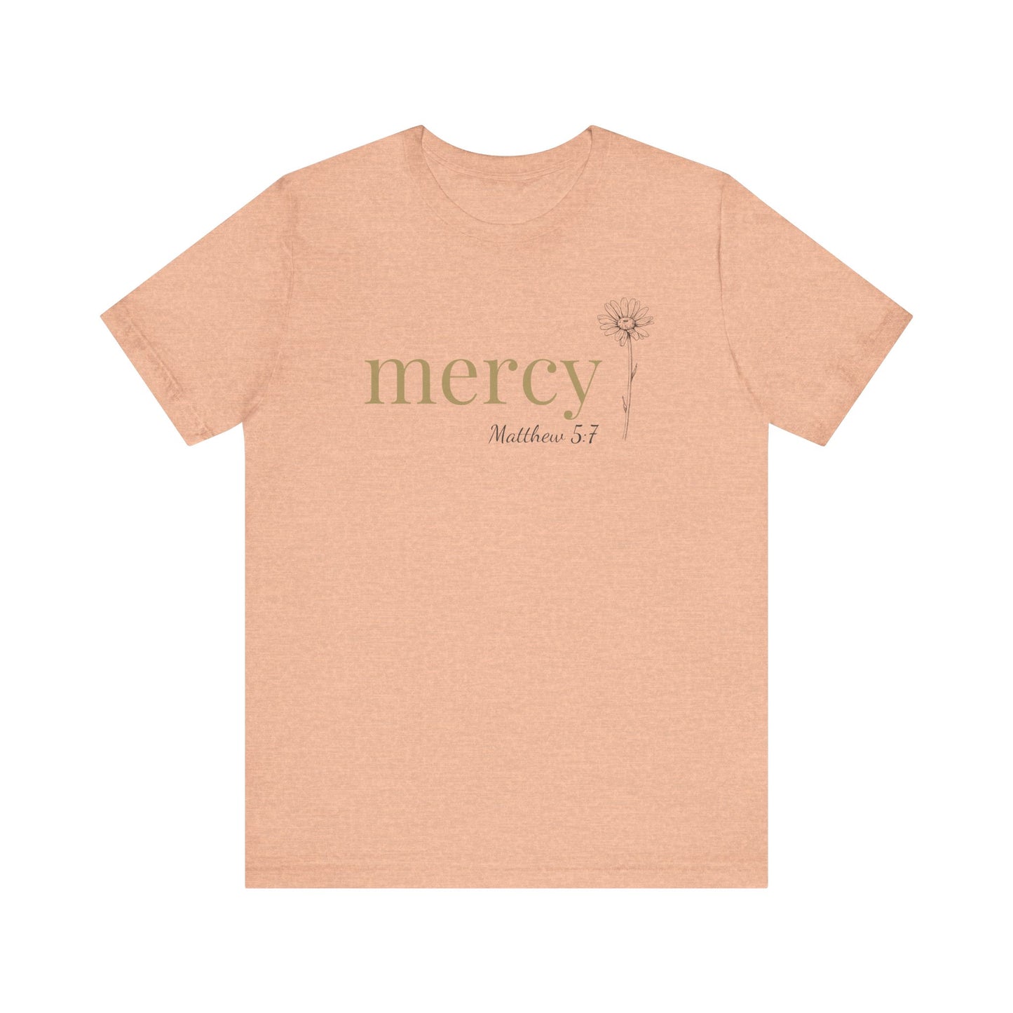 Mercy T-Shirt | Bella+Canvas 3001 | Matthew 5:7 Christian Tee | Faith-Based Apparel | Unisex Inspirational Shirt | Gift for Christians