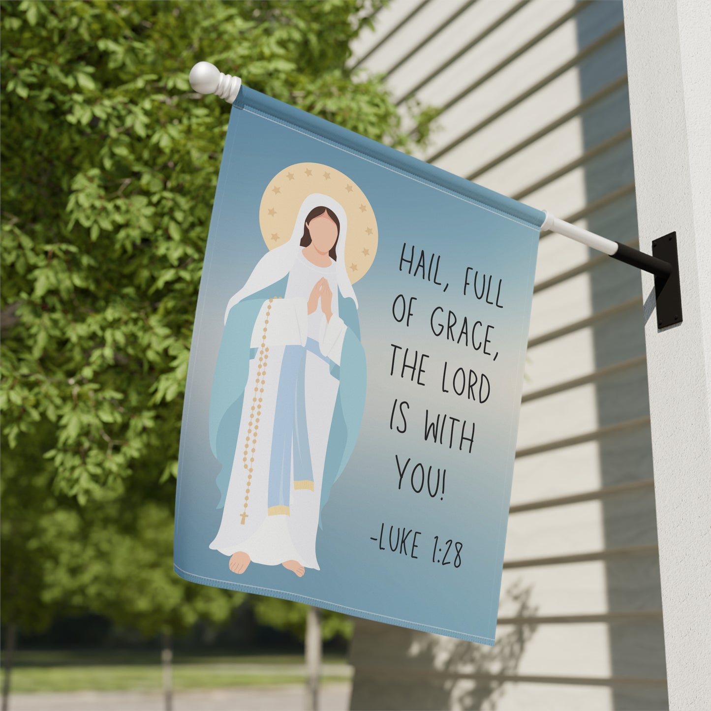 Beautiful Mary Garden Flag - Virgin Mary Outdoor Décor - Durable Double-Sided Flag - Perfect for Year-Round Use