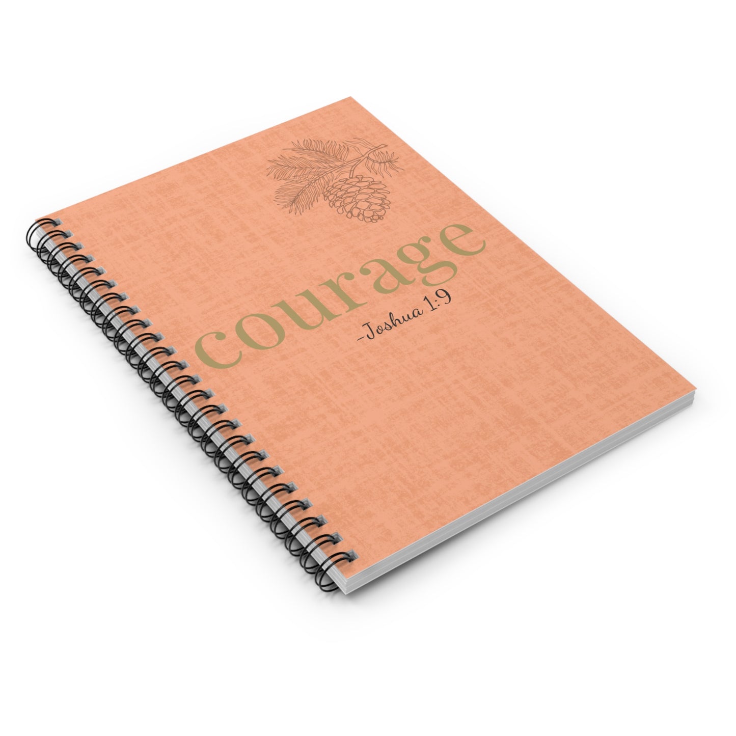 Courage Notebook - Joshua 1:9 Scripture Cover - Inspirational Journal - Christian Notebook - Faith-Based Stationery, Ruled Line