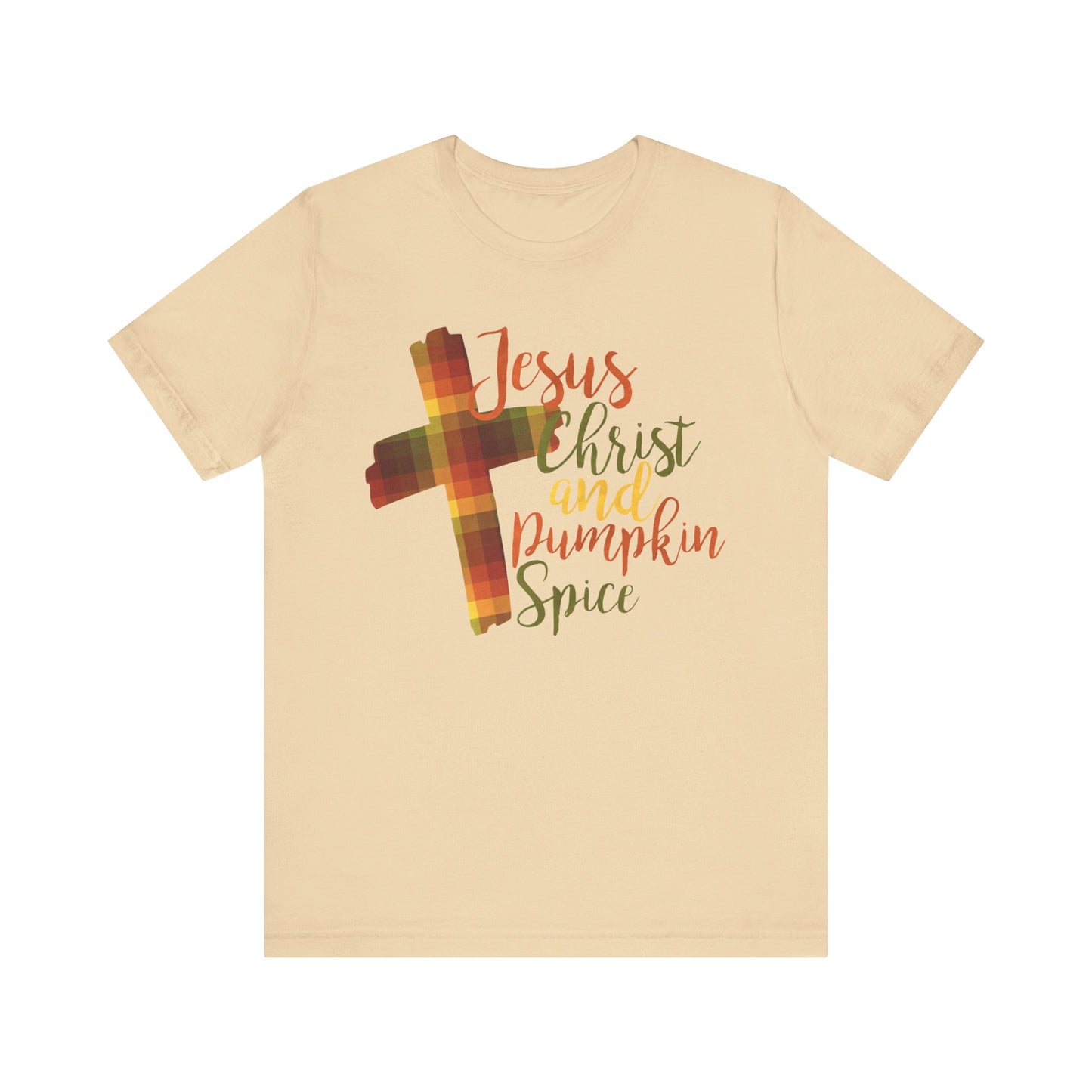 Jesus Christ and Pumpkin Spice T-Shirt | Bella+Canvas 3001 | Christian Tee | Faith-Based Apparel | Unisex Inspirational Shirt | Fall Gift