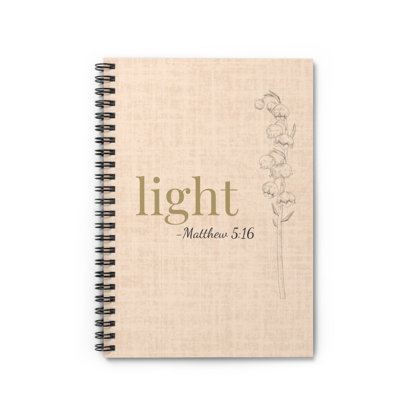 Light Spiral Notebook - Matthew 5:16 Scripture Cover - Inspirational Journal - Christian Notebook - Faith-Based Stationery, Ruled Line