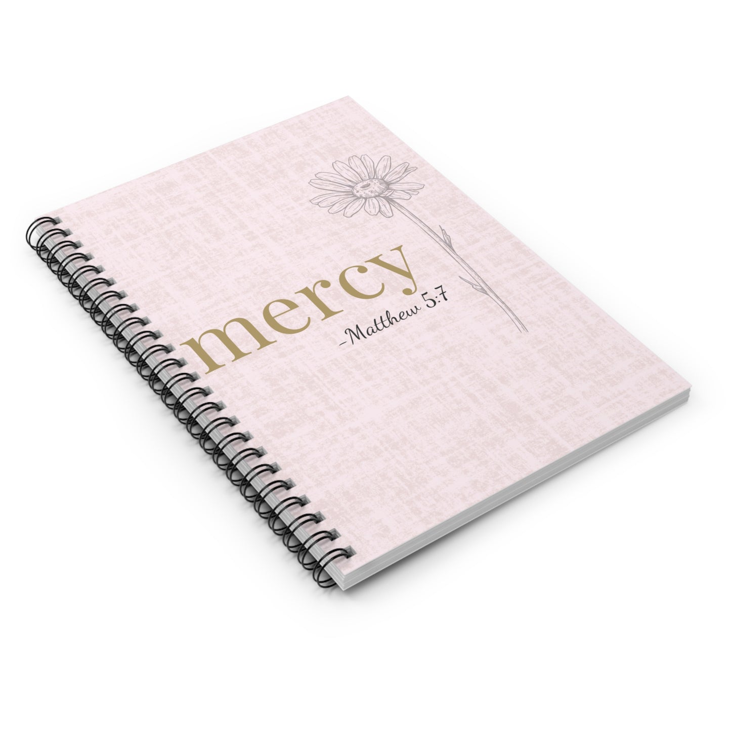 Mercy Spiral Notebook - Matthew 5:7 Scripture Cover - Inspirational Journal - Christian Notebook - Faith-Based Stationery, Ruled Line