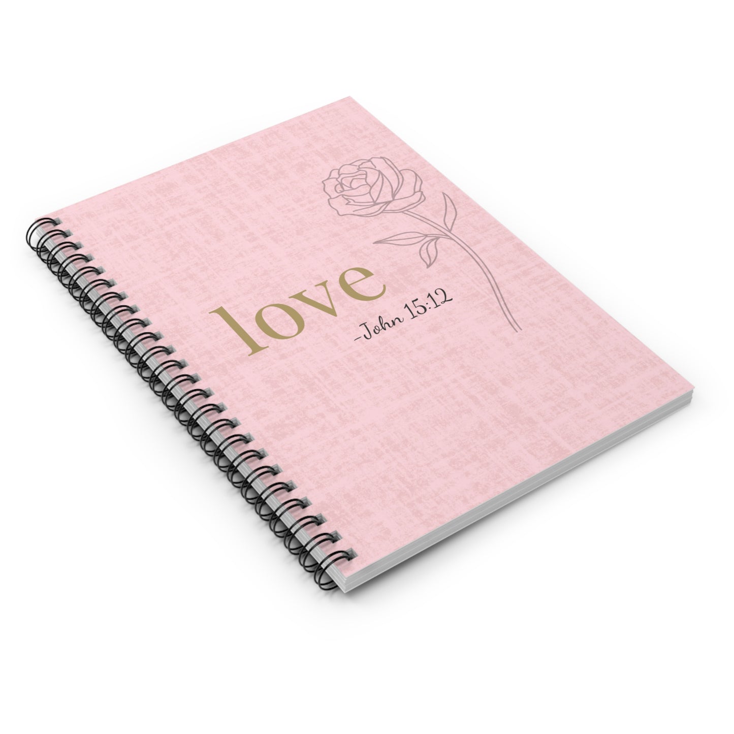 Love Spiral Notebook - John15:12 Scripture Cover - Inspirational Journal - Christian Notebook - Faith-Based Stationery, Ruled Line