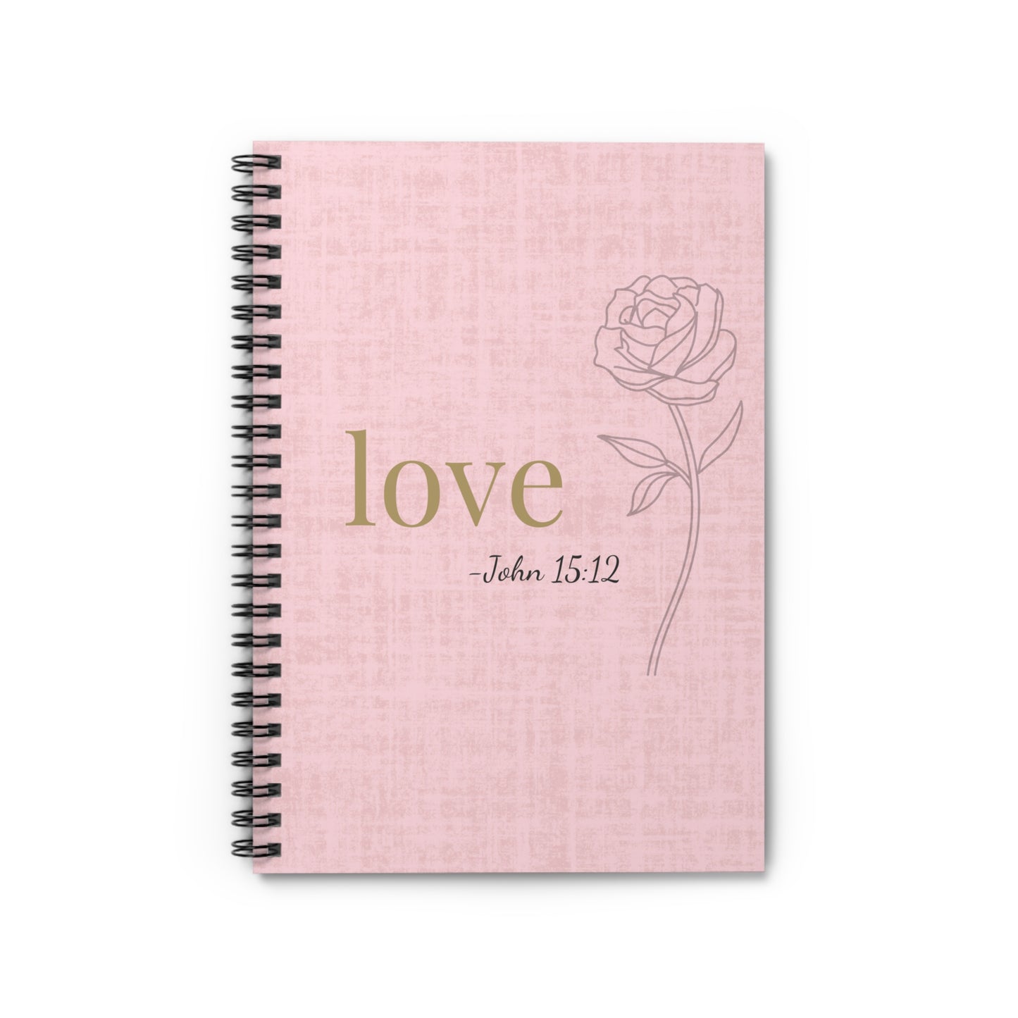 Love Spiral Notebook - John15:12 Scripture Cover - Inspirational Journal - Christian Notebook - Faith-Based Stationery, Ruled Line