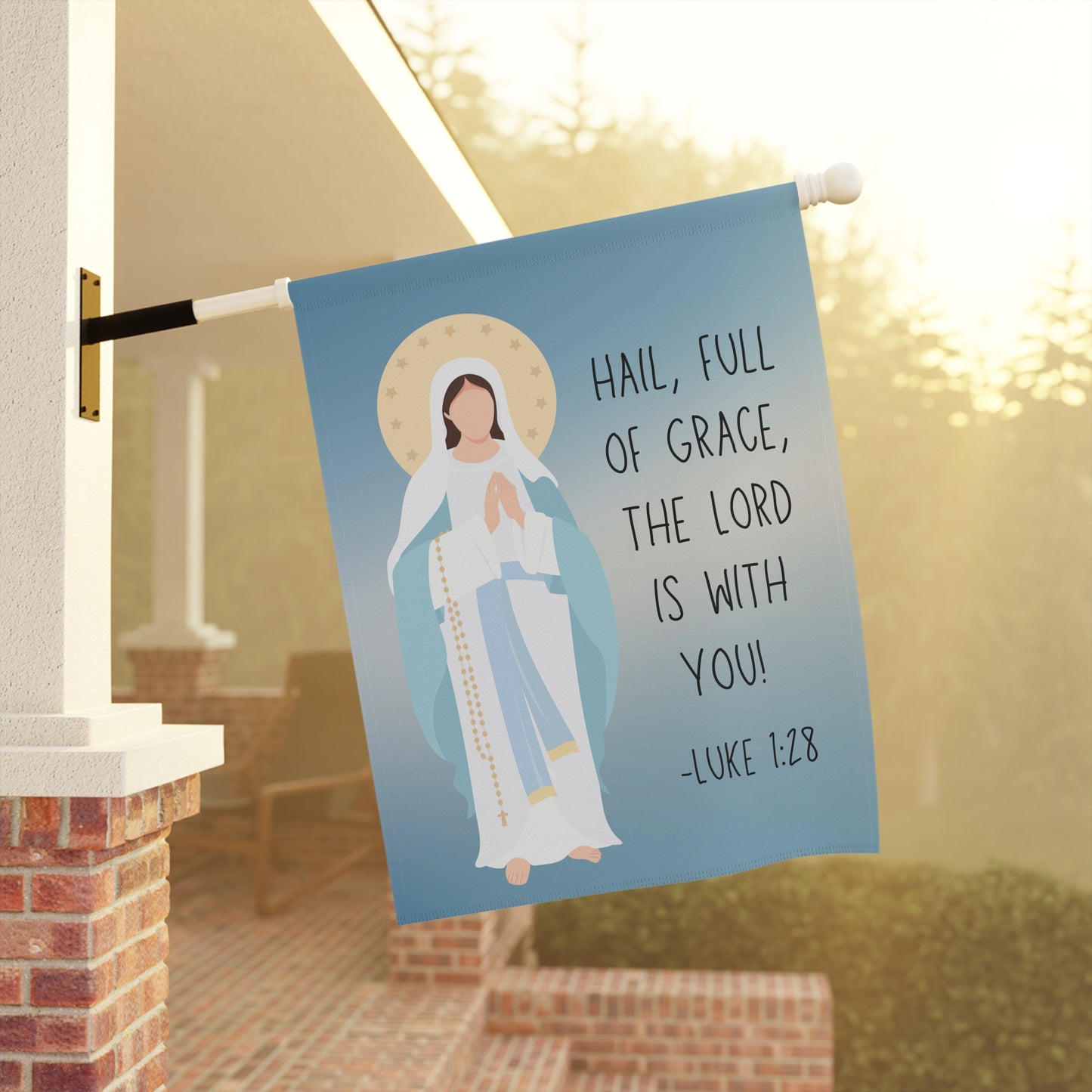 Beautiful Mary Garden Flag - Virgin Mary Outdoor Décor - Durable Double-Sided Flag - Perfect for Year-Round Use