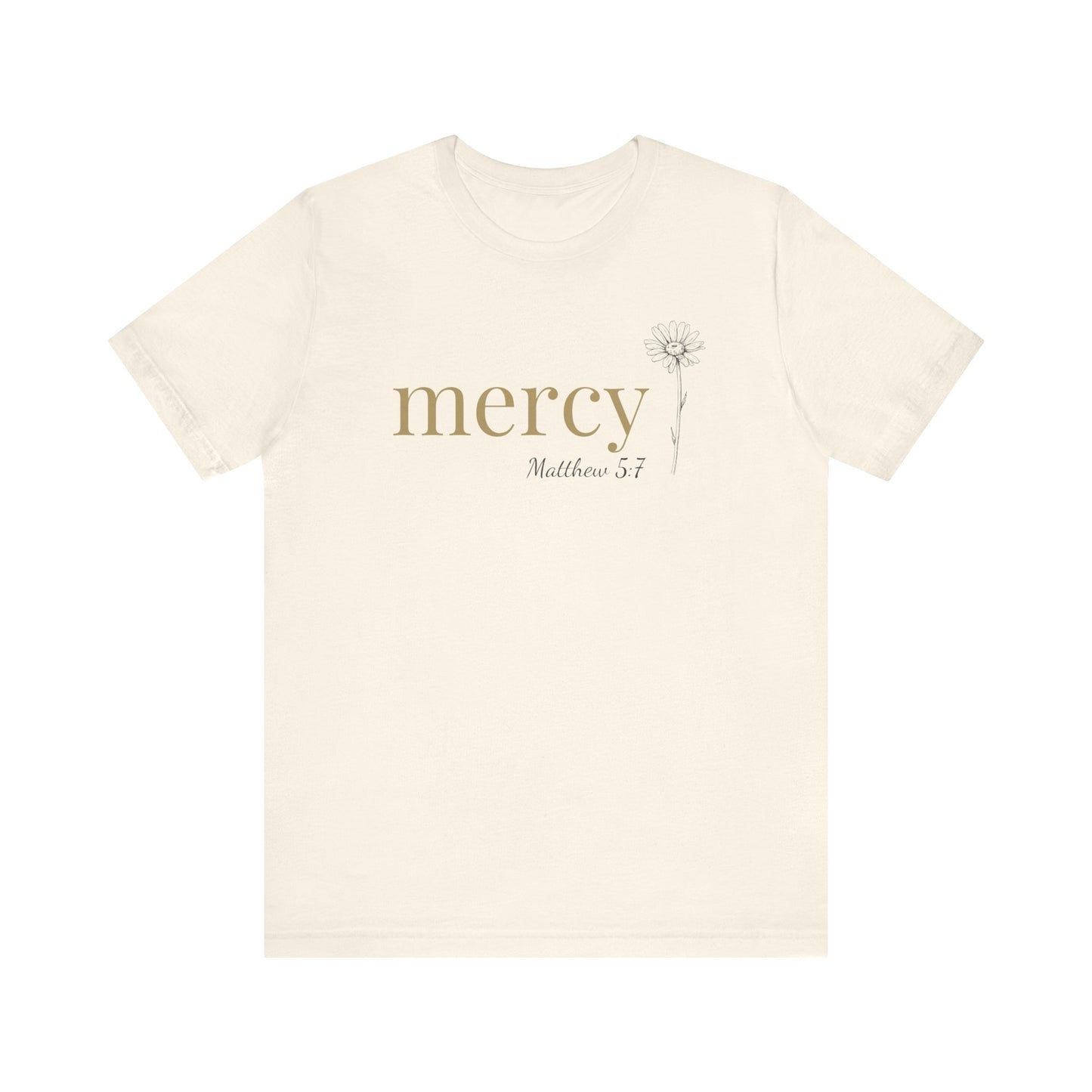 Mercy T-Shirt | Bella+Canvas 3001 | Matthew 5:7 Christian Tee | Faith-Based Apparel | Unisex Inspirational Shirt | Gift for Christians