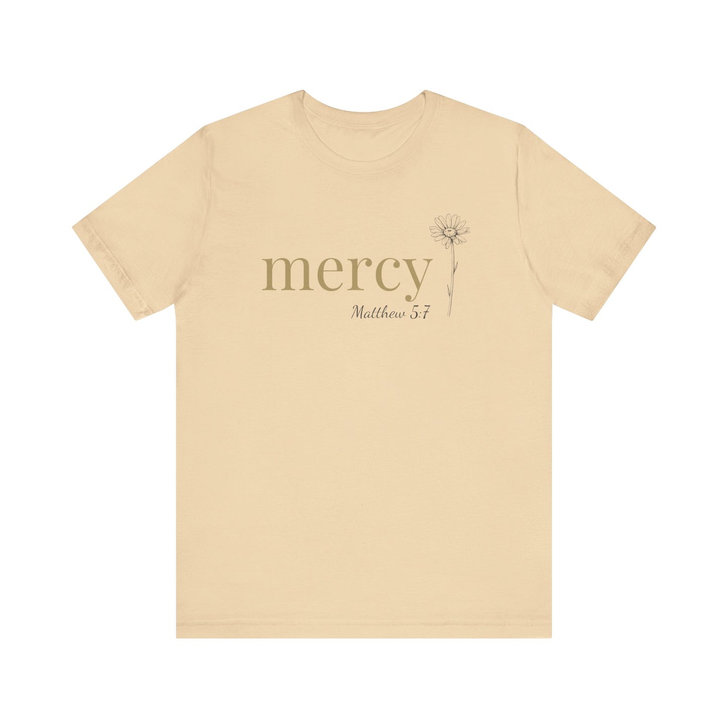 Mercy T-Shirt | Bella+Canvas 3001 | Matthew 5:7 Christian Tee | Faith-Based Apparel | Unisex Inspirational Shirt | Gift for Christians