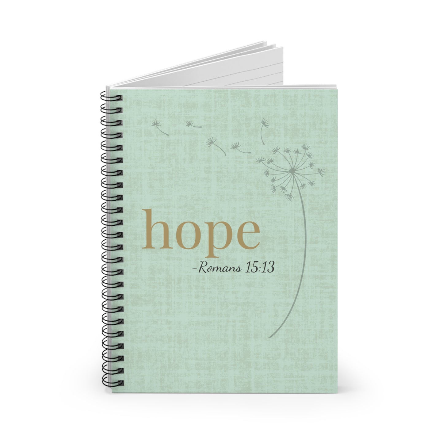 Hope Spiral Notebook - Romans 15:13 Scripture Cover - Inspirational Journal - Christian Notebook - Faith-Based Stationery, Ruled Line