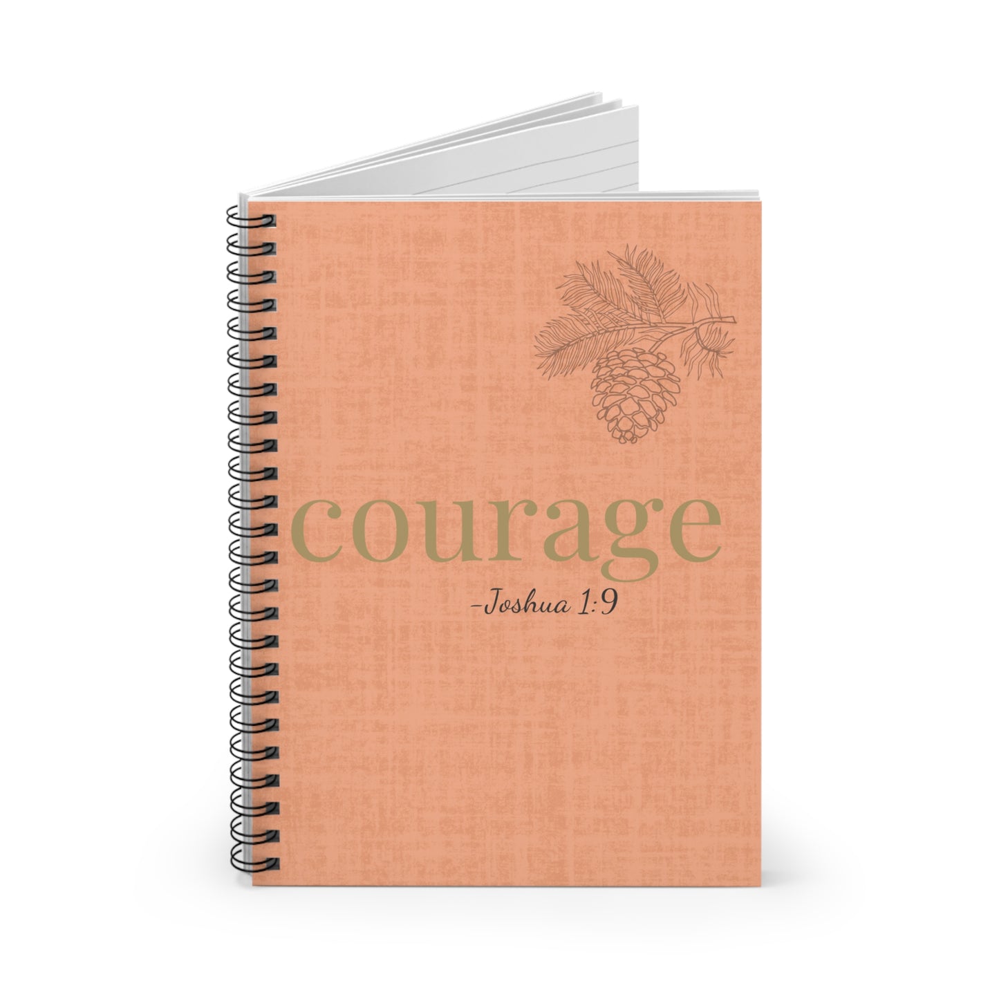 Courage Notebook - Joshua 1:9 Scripture Cover - Inspirational Journal - Christian Notebook - Faith-Based Stationery, Ruled Line