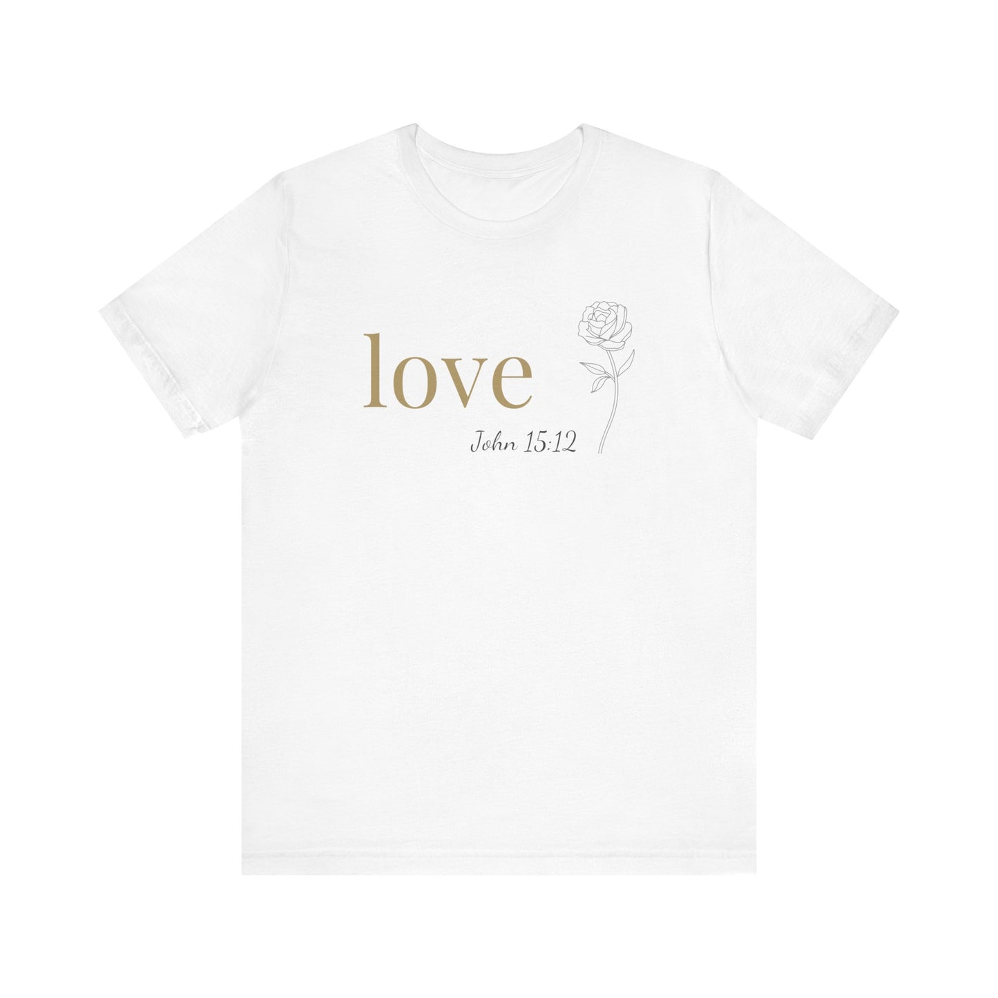 Love T-Shirt | Bella+Canvas 3001 | John 15:12 Christian Tee | Faith-Based Apparel | Unisex Inspirational Shirt | Gift for Christians