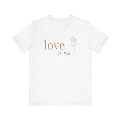 Love T-Shirt | Bella+Canvas 3001 | John 15:12 Christian Tee | Faith-Based Apparel | Unisex Inspirational Shirt | Gift for Christians