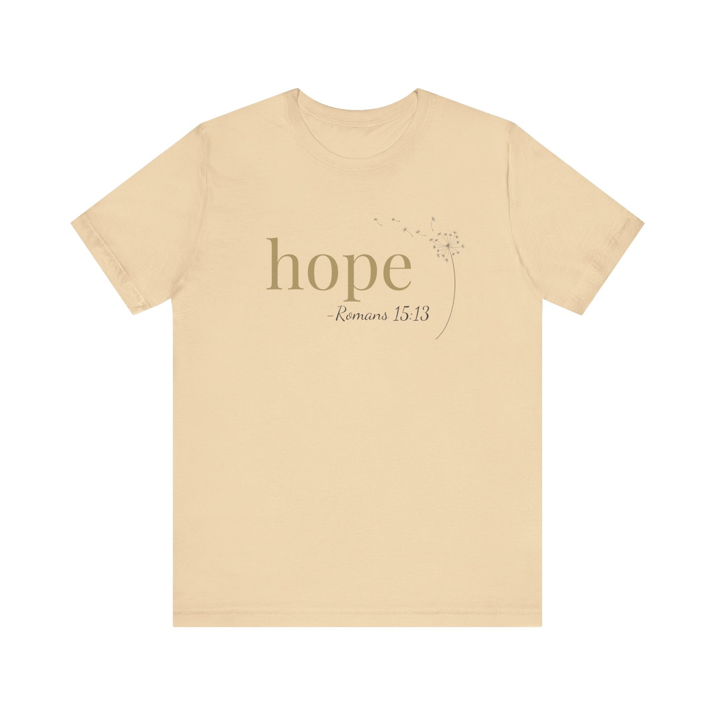 Hope T-Shirt | Bella+Canvas 3001 | Romans 15:13 Christian Tee | Faith-Based Apparel | Unisex Inspirational Shirt | Gift for Christians