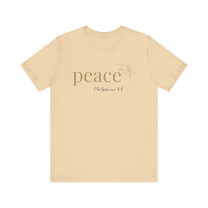 Peace T-Shirt | Bella+Canvas 3001 | Philippians 4:7 Christian Tee | Faith-Based Apparel | Unisex Inspirational Shirt | Gift for Christians