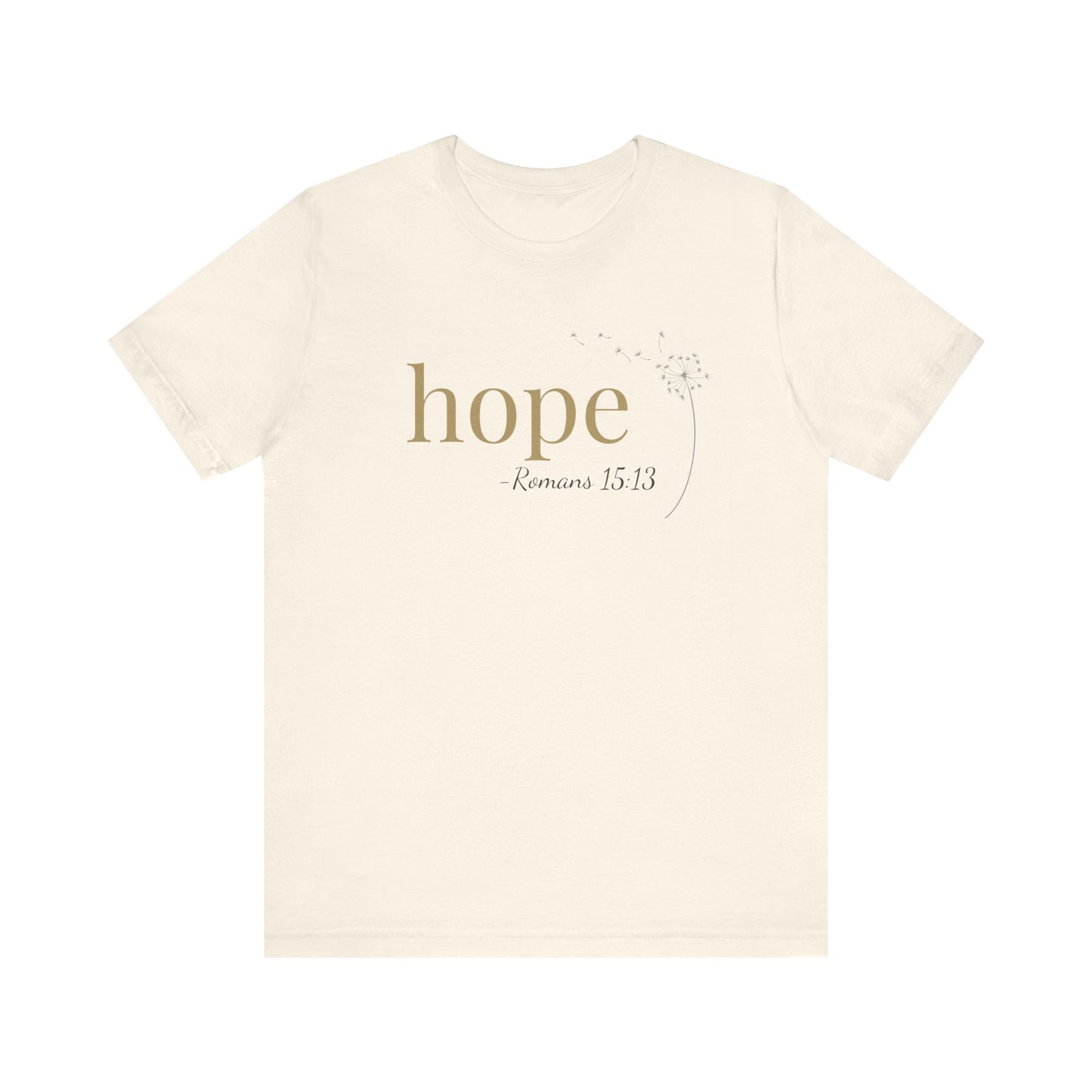 Hope T-Shirt | Bella+Canvas 3001 | Romans 15:13 Christian Tee | Faith-Based Apparel | Unisex Inspirational Shirt | Gift for Christians