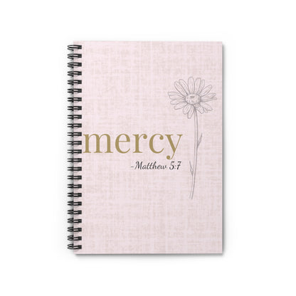 Mercy Spiral Notebook - Matthew 5:7 Scripture Cover - Inspirational Journal - Christian Notebook - Faith-Based Stationery, Ruled Line