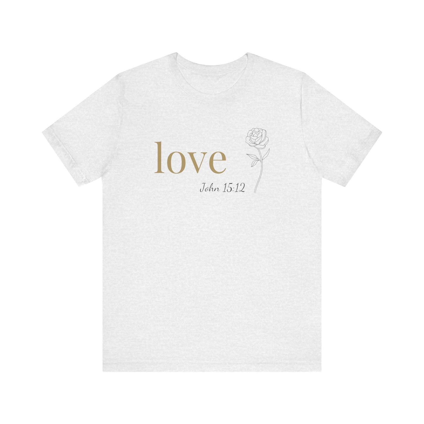 Love T-Shirt | Bella+Canvas 3001 | John 15:12 Christian Tee | Faith-Based Apparel | Unisex Inspirational Shirt | Gift for Christians