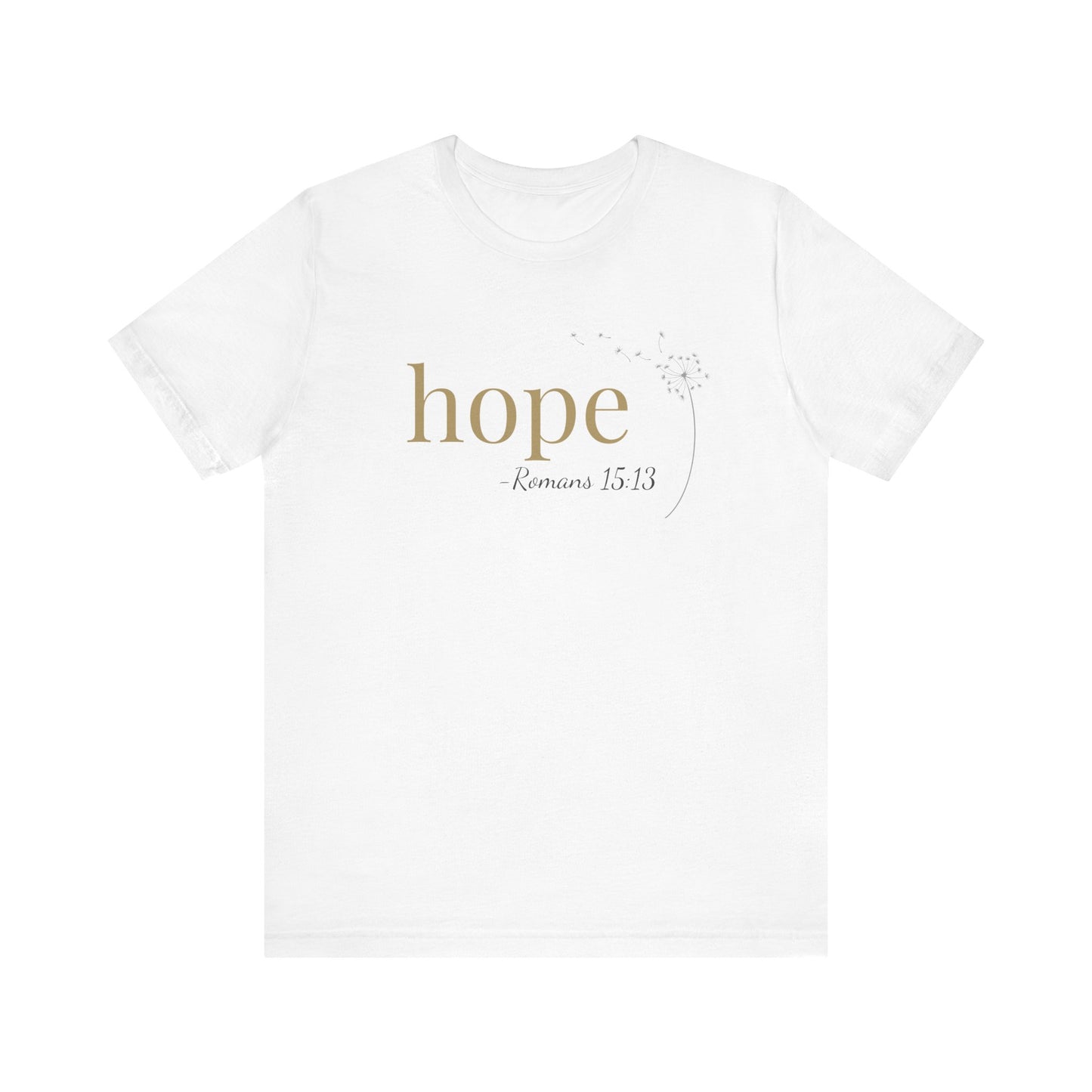 Hope T-Shirt | Bella+Canvas 3001 | Romans 15:13 Christian Tee | Faith-Based Apparel | Unisex Inspirational Shirt | Gift for Christians