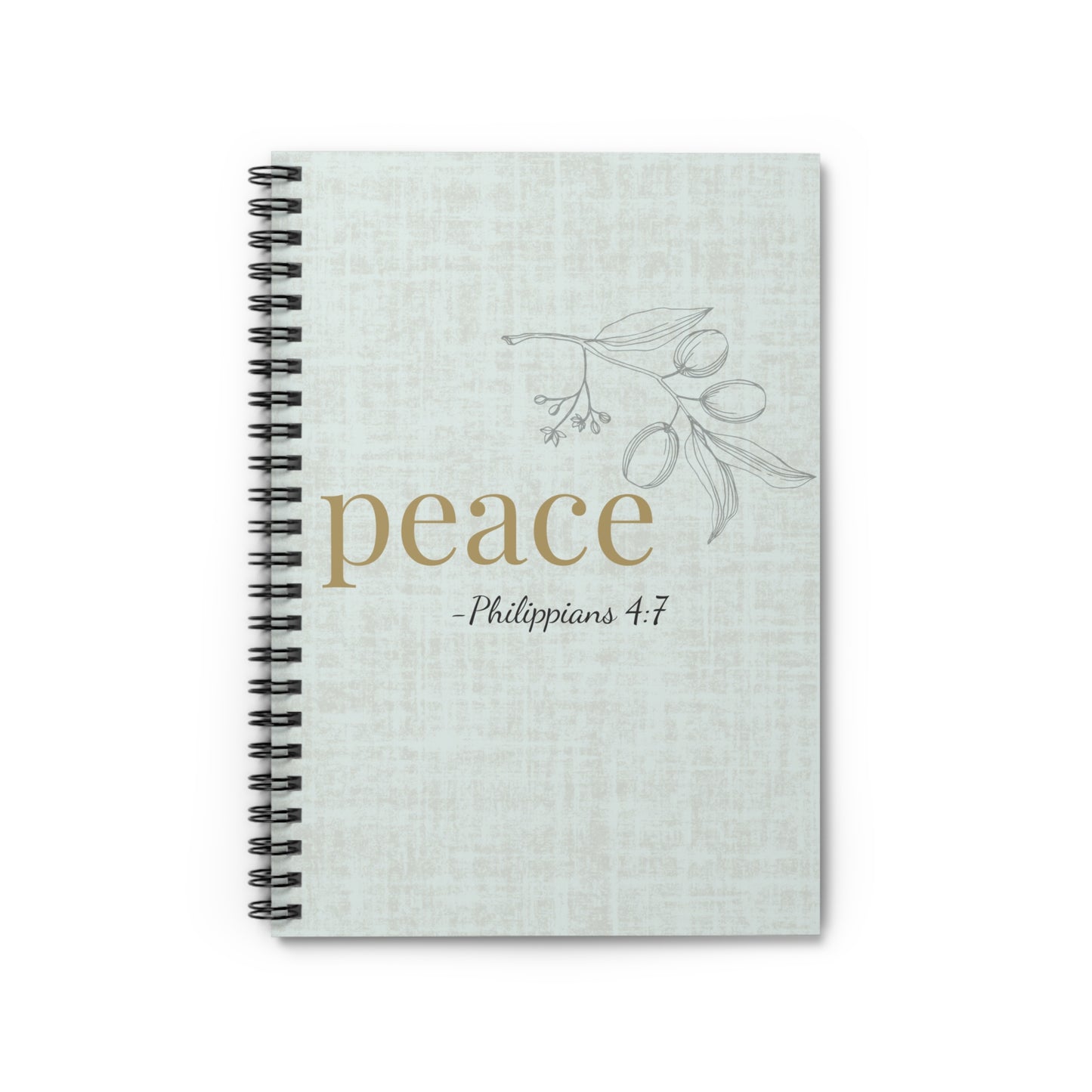 Peace Spiral Notebook - Philippians 4:7 Scripture Cover - Inspirational Journal - Christian Notebook - Faith-Based Stationery, Ruled Line