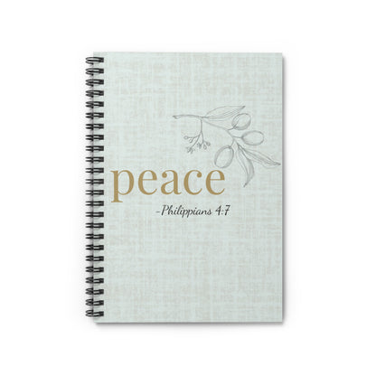 Peace Spiral Notebook - Philippians 4:7 Scripture Cover - Inspirational Journal - Christian Notebook - Faith-Based Stationery, Ruled Line