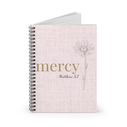 Mercy Spiral Notebook - Matthew 5:7 Scripture Cover - Inspirational Journal - Christian Notebook - Faith-Based Stationery, Ruled Line