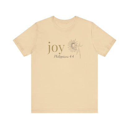 Joy T-Shirt | Bella+Canvas 3001 | Philippians 4:4 Christian Tee | Faith-Based Apparel | Unisex Inspirational Shirt | Gift for Christians