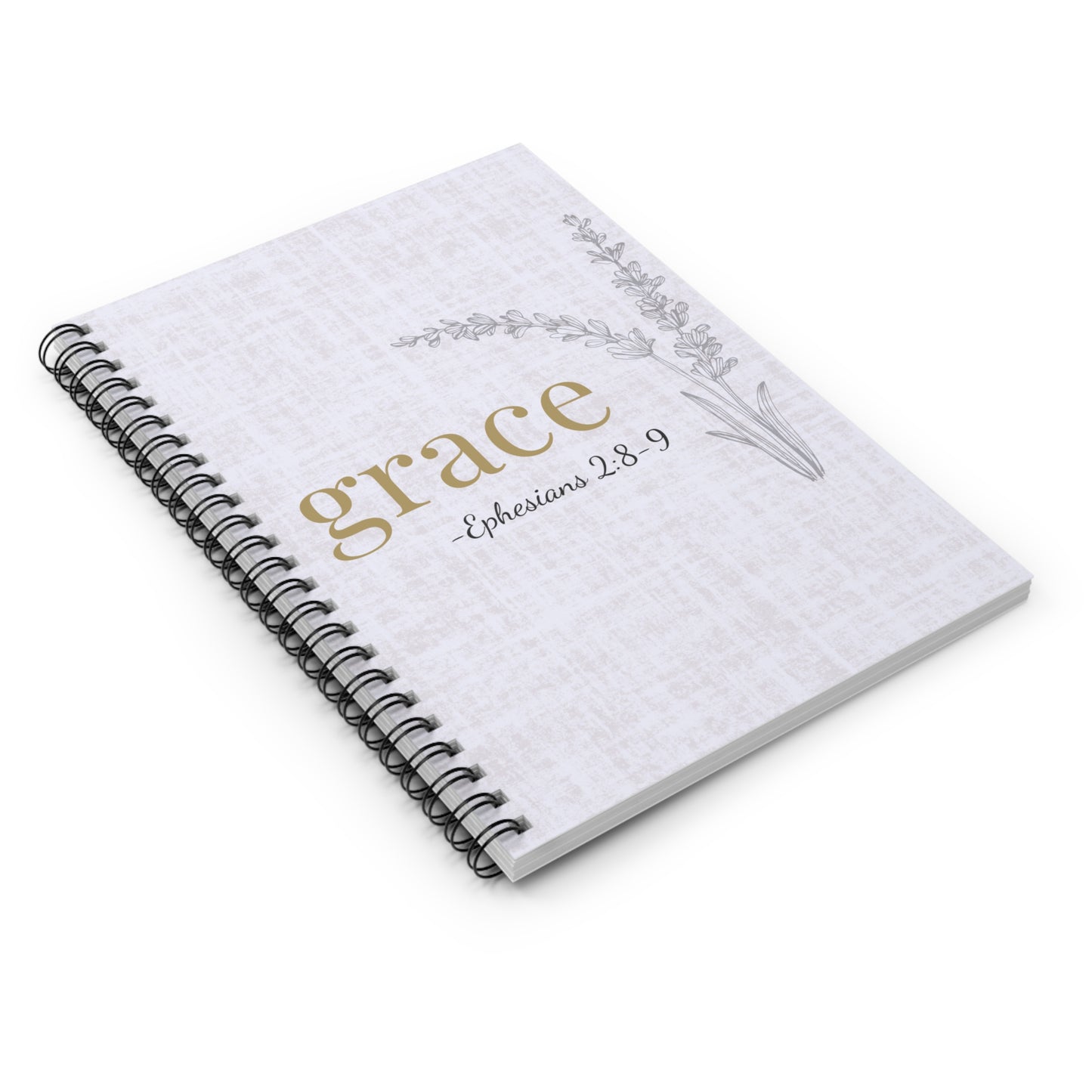 Grace Spiral Notebook - Ephesians 2:8-9 Scripture Cover - Inspirational Journal - Christian Notebook - Faith-Based Stationery, Ruled Line