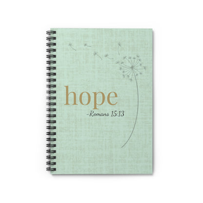 Hope Spiral Notebook - Romans 15:13 Scripture Cover - Inspirational Journal - Christian Notebook - Faith-Based Stationery, Ruled Line