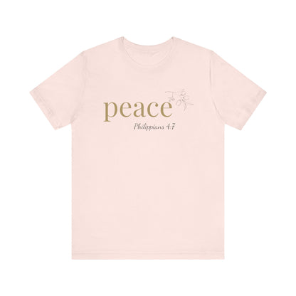 Peace T-Shirt | Bella+Canvas 3001 | Philippians 4:7 Christian Tee | Faith-Based Apparel | Unisex Inspirational Shirt | Gift for Christians