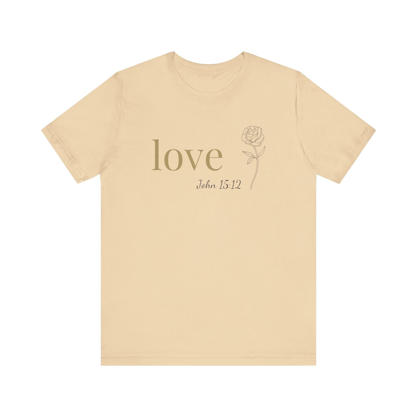Love T-Shirt | Bella+Canvas 3001 | John 15:12 Christian Tee | Faith-Based Apparel | Unisex Inspirational Shirt | Gift for Christians