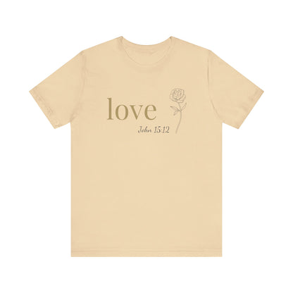 Love T-Shirt | Bella+Canvas 3001 | John 15:12 Christian Tee | Faith-Based Apparel | Unisex Inspirational Shirt | Gift for Christians