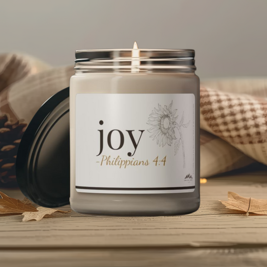 Joy Candle - Philippians 4:4, 9 oz Soy Wax Candle