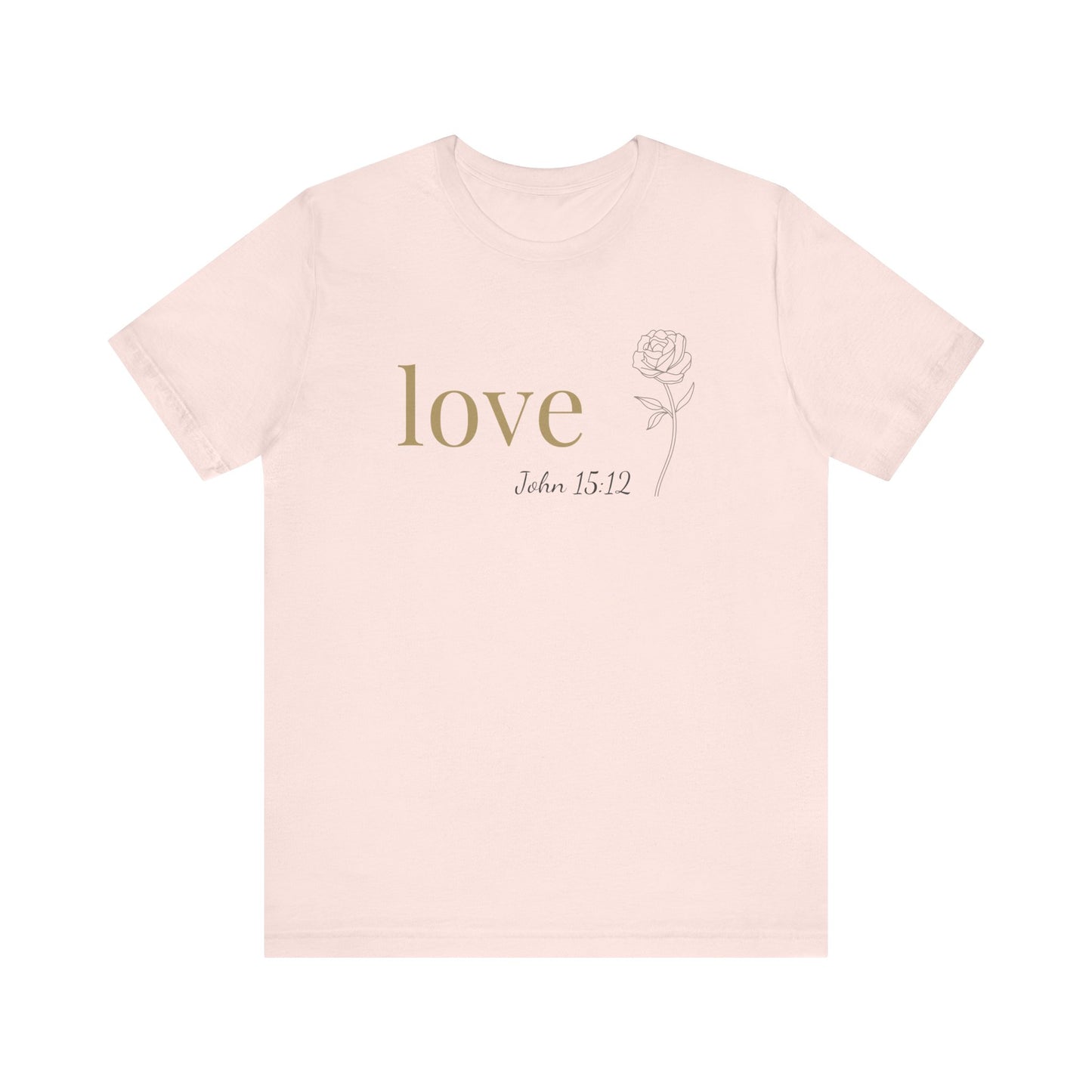 Love T-Shirt | Bella+Canvas 3001 | John 15:12 Christian Tee | Faith-Based Apparel | Unisex Inspirational Shirt | Gift for Christians