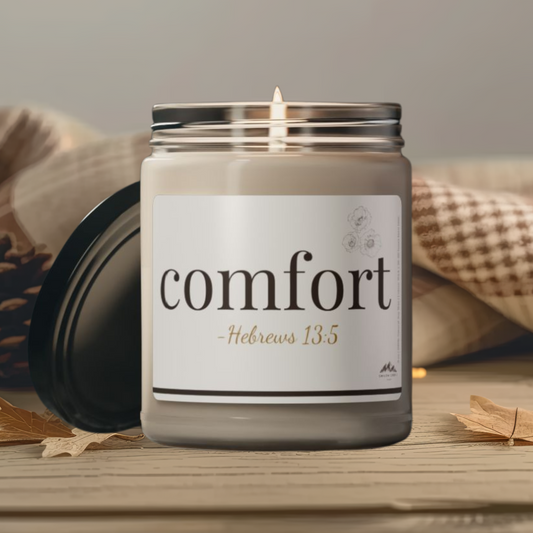 Comfort Candle - Hebrews 13:5, 9 oz Soy Wax Candle