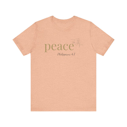 Peace T-Shirt | Bella+Canvas 3001 | Philippians 4:7 Christian Tee | Faith-Based Apparel | Unisex Inspirational Shirt | Gift for Christians