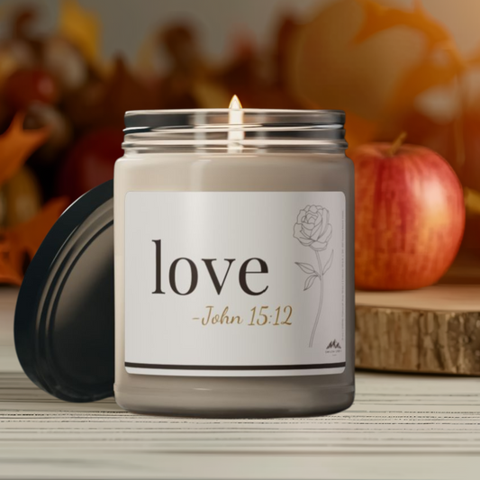 Love Candle - John 15:12, 9 oz Soy Wax Candle