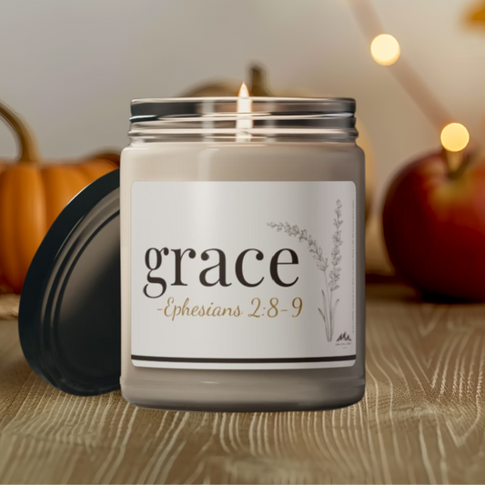 Grace Candle - Ephesians 2:8-9, 9 oz Soy Wax Candle