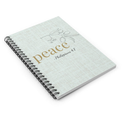 Peace Spiral Notebook - Philippians 4:7 Scripture Cover - Inspirational Journal - Christian Notebook - Faith-Based Stationery, Ruled Line