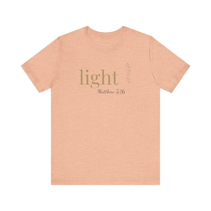 Light T-Shirt | Bella+Canvas 3001 | Matthew 5:16 Christian Tee | Faith-Based Apparel | Unisex Inspirational Shirt | Gift for Christians