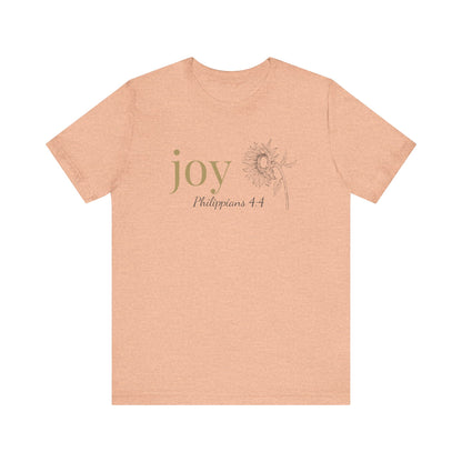 Joy T-Shirt | Bella+Canvas 3001 | Philippians 4:4 Christian Tee | Faith-Based Apparel | Unisex Inspirational Shirt | Gift for Christians