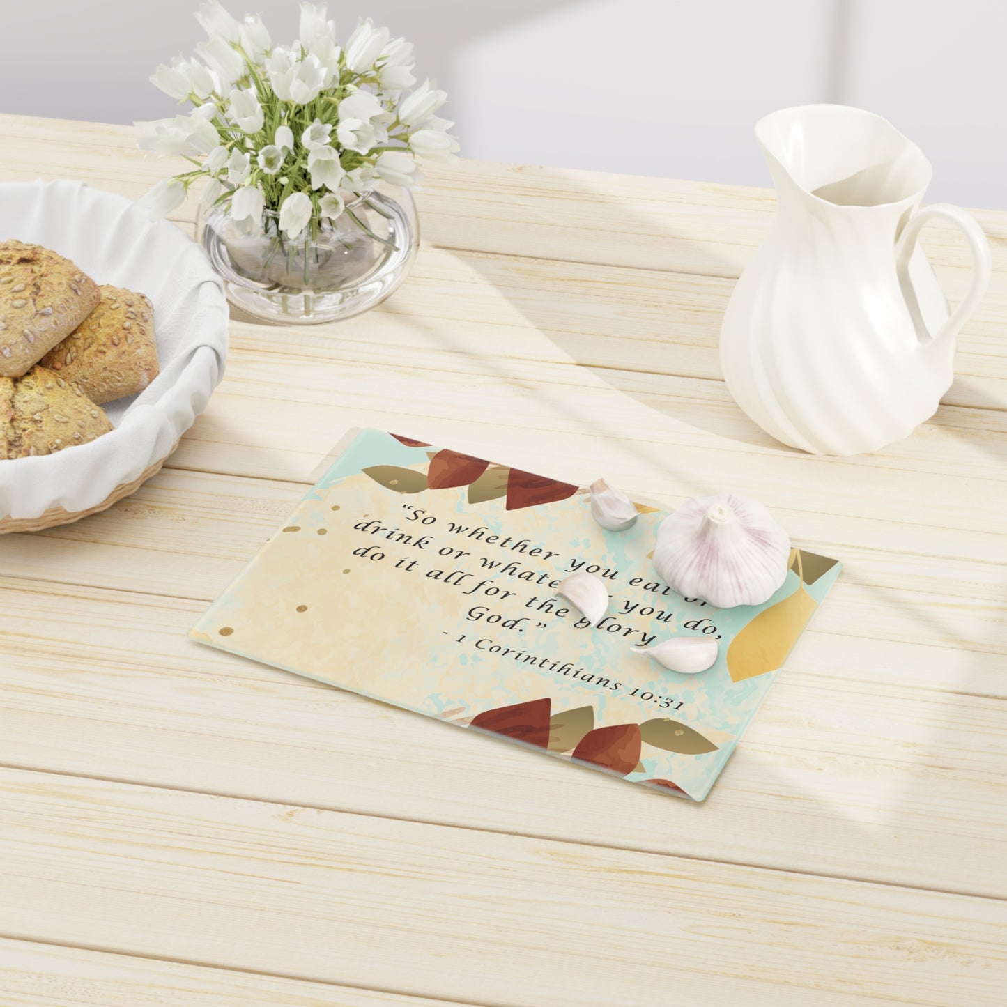 Scripture Glass Cutting Board - 1 Corinthians 10:31