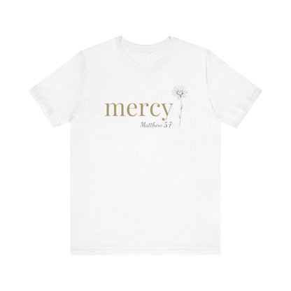 Mercy T-Shirt | Bella+Canvas 3001 | Matthew 5:7 Christian Tee | Faith-Based Apparel | Unisex Inspirational Shirt | Gift for Christians