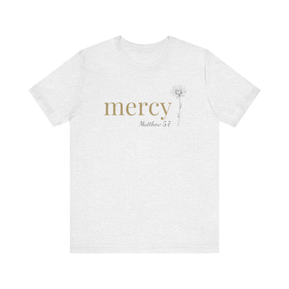 Mercy T-Shirt | Bella+Canvas 3001 | Matthew 5:7 Christian Tee | Faith-Based Apparel | Unisex Inspirational Shirt | Gift for Christians