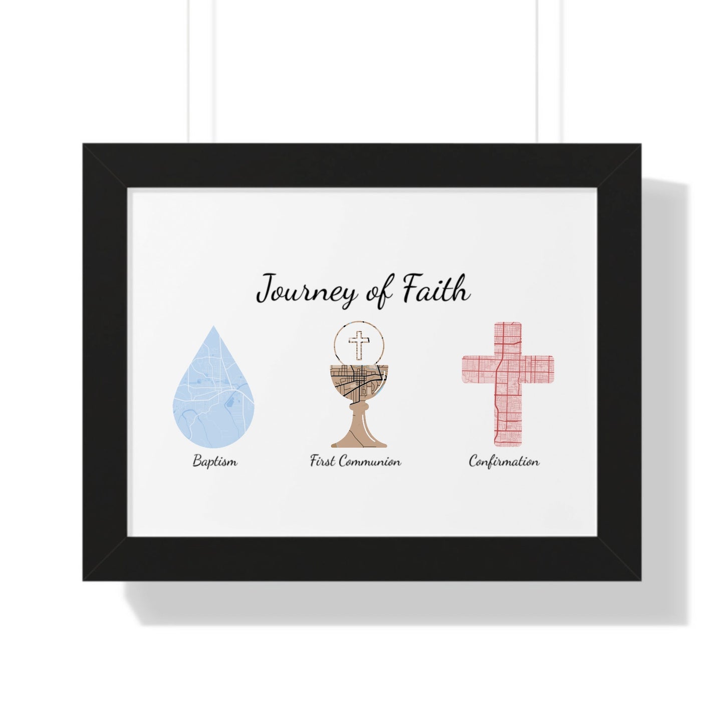 Personalized Journey of Faith Print - Gift – 16x12 - Framed