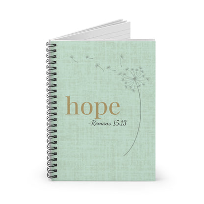 Hope Spiral Notebook - Romans 15:13 Scripture Cover - Inspirational Journal - Christian Notebook - Faith-Based Stationery, Ruled Line