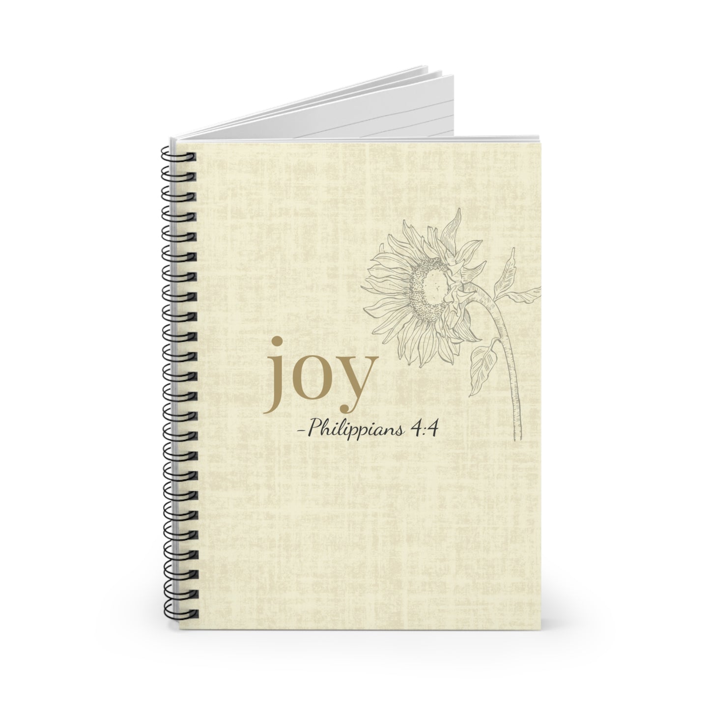 Joy Spiral Notebook - Philippians 4:4 Scripture Cover - Inspirational Journal - Christian Notebook - Faith-Based Stationery, Ruled Line