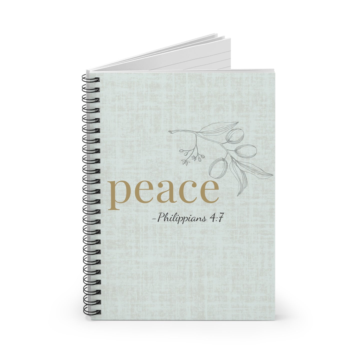 Peace Spiral Notebook - Philippians 4:7 Scripture Cover - Inspirational Journal - Christian Notebook - Faith-Based Stationery, Ruled Line