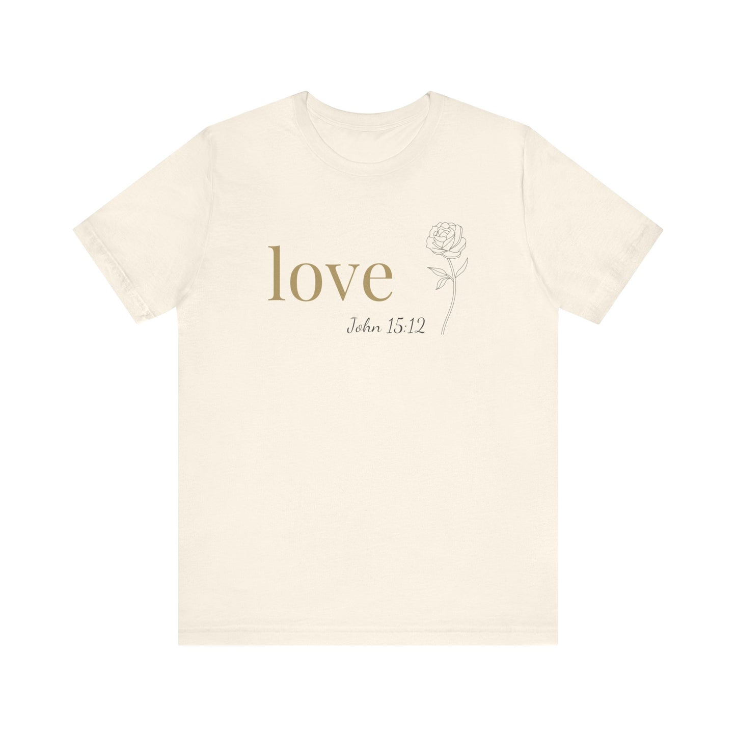 Love T-Shirt | Bella+Canvas 3001 | John 15:12 Christian Tee | Faith-Based Apparel | Unisex Inspirational Shirt | Gift for Christians